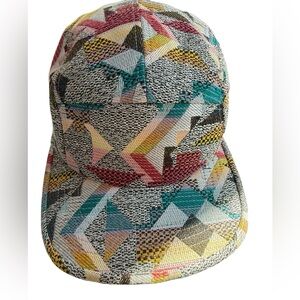 Geometric Woven Pattern Adjustable Cap Multicolor Abstract Streetwear Hat